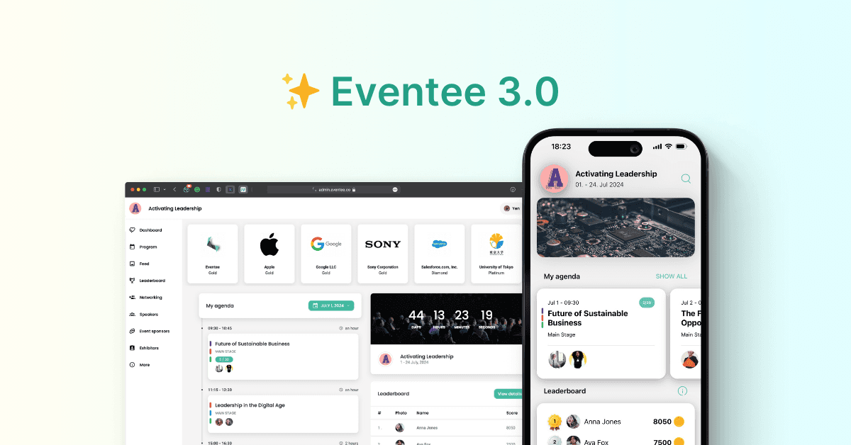 Welcome Eventee 3.0 - Gamification and a whole new Dashboard screen 🎉